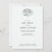 Leuke Mama & Baby Manatee met Waves Baby shower Kaart (Voorkant)