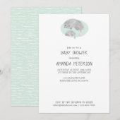 Leuke Mama & Baby Manatee met Waves Baby shower Kaart (Voorkant / Achterkant)