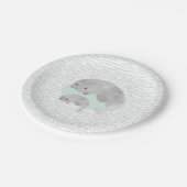 Leuke Mama & Baby Manatee met Waves Baby shower Papieren Bordje (Gekanteld)