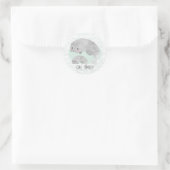 Leuke Mama & Baby Manatee met Waves Baby shower Ronde Sticker (Tas)