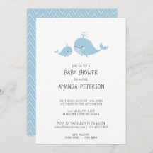 Leuke Mama & Baby Whales Blue Chevron Baby shower