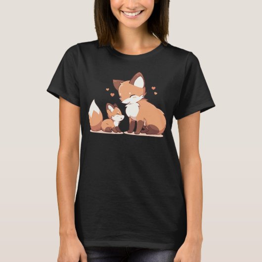 Leuke mama en baby fox t-shirt (Voorkant)