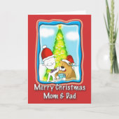 Leuke mama en papa kerstkaart feestdagen kaart (Voorkant)