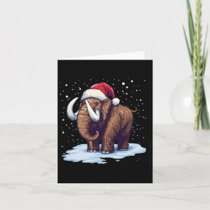 Leuke mammoet met kerstmuts voor een vrolijke kers kaart