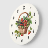 Leuke mand vol aardbeien grote klok (Hoek)