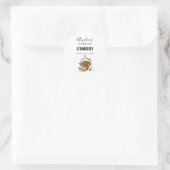 Leuke mand vol aardbeien Kaars Business Ronde Sticker (Tas)