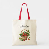 Leuke mand vol aardbeien tote bag (Achterkant)