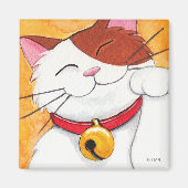 Leuke Maneki Neko Lucky Calico Cat Magneet (Voorkant)