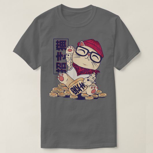 Leuke maneki neko t-shirt (Design voorkant)