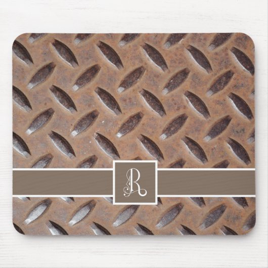 Leuke Mannelijke Riooldeksel, Decoratief Monogram Muismat (Voorkant)