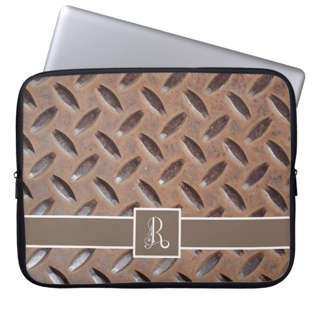 Leuke Mannelijke Rioolrooster , Decoratief Monogra Laptop Sleeve (Voorkant)