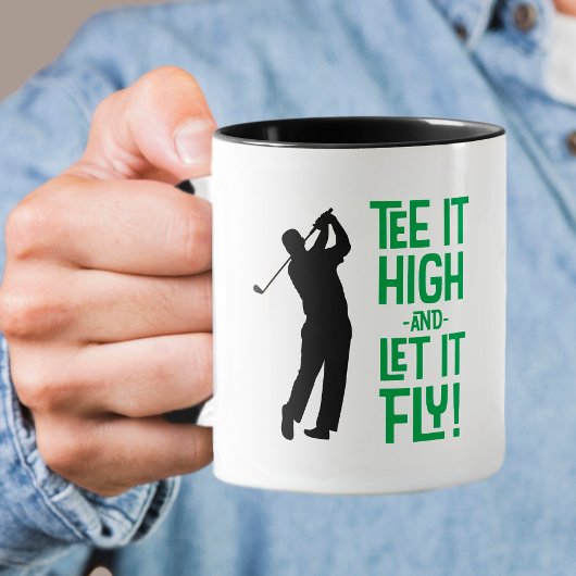 Leuke Mannen Golf T-shirt Grappig Humor Zwart Groe Mok