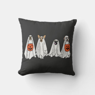 Leuke mannen vrouwen Halloween hondenspookhond pom Kussen