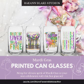 Leuke Mardi Gras Design bedrukte blik Glass Set Blikvorm Glas