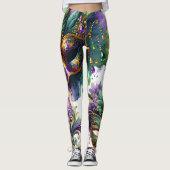Leuke Mardi Gras-ontwerp damesleggings Leggings (Voorkant)