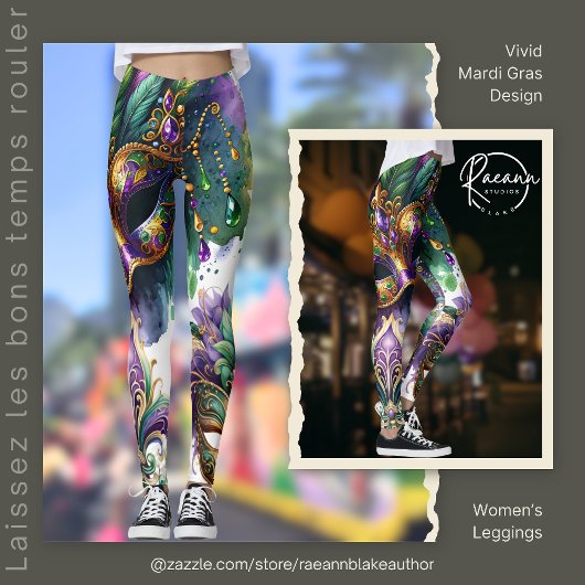 Leuke Mardi Gras-ontwerp damesleggings Leggings