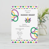 Leuke Mardi Gras Party uitnodiging (Staand voorkant)