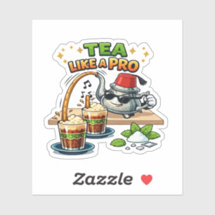 Leuke Marokkaanse Munt Thee Cartoon - Thee Drinken Sticker
