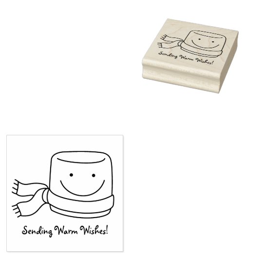 Leuke Marshmallow Vakantie of Kerstmis Rubber Stam Rubberstempel (Gestempeld)