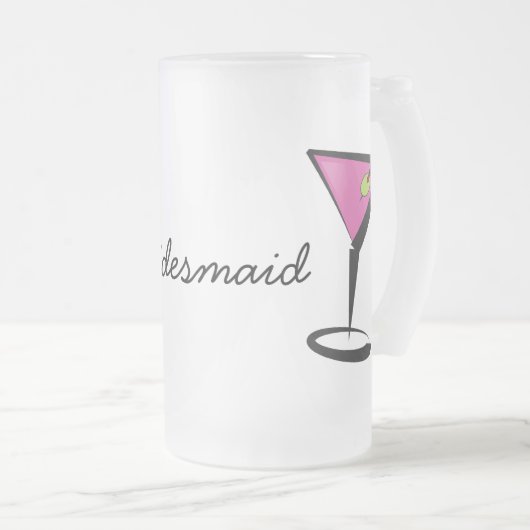 leuke martini hot roze matglas bierpul (Voorkant rechts)