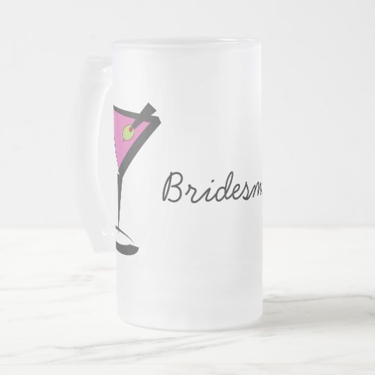 leuke martini hot roze matglas bierpul (Voorkant links)