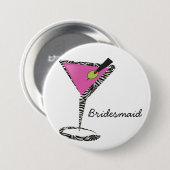 leuke martini hot roze ronde button 7,6 cm (Voorkant /achterkant)