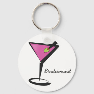 leuke martini hot roze sleutelhanger