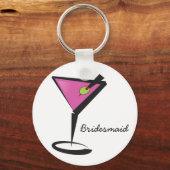 leuke martini hot roze sleutelhanger (Voorkant)