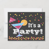 Leuke Martini Paraplu Confetti Verjaardag Kaart (Voorkant)