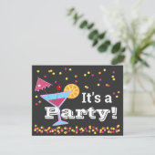 Leuke Martini Paraplu Confetti Verjaardag Kaart (Staand voorkant)