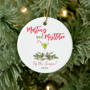 Leuke Martinis en Mistseltak Cocktail Kerstmis Keramisch Ornament
