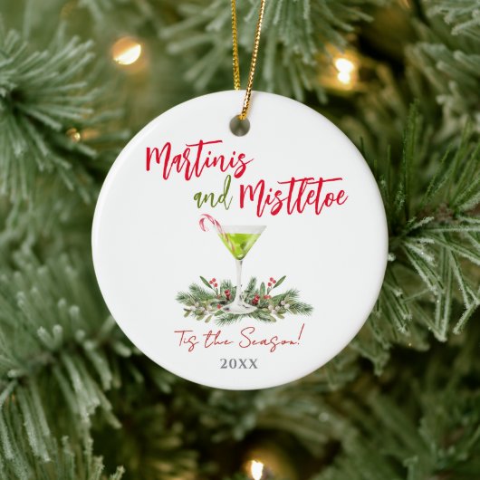 Leuke Martinis en Mistseltak Cocktail Kerstmis Keramisch Ornament (Boom)