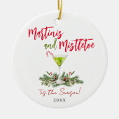 Leuke Martinis en Mistseltak Cocktail Kerstmis Keramisch Ornament (Voorkant)
