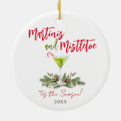 Leuke Martinis en Mistseltak Cocktail Kerstmis Keramisch Ornament (Achterkant)