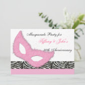 Leuke Masquerade feest uitnodiging (Staand voorkant)