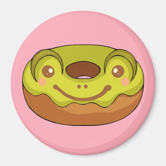 Leuke Matcha Kikker donut Magneet (Voorkant)
