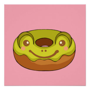 Leuke Matcha Kikker donut Perfect Poster