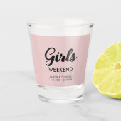 Leuke Matching Meisjes Weekend Reizen Bestemming Shot Glas (Voorkant)