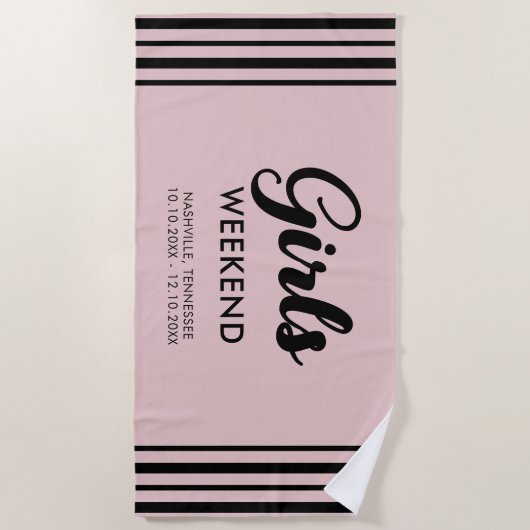 Leuke Matching Meisjes Weekend Reizen Bestemming Strandlaken (Voorkant)