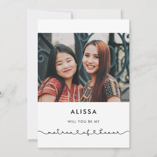 Leuke Matron of Honor-voorstelkaart Kaart (Voorkant)