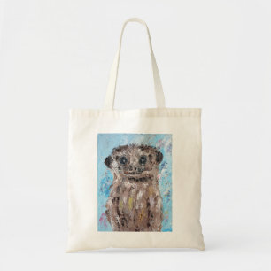 Leuke meerkat olieverfschilderij tote bag