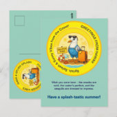 leuke meeuw spetterende zonnige bestemmingsgroet briefkaart (Voorkant / Achterkant)