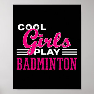 Leuke meiden spelen badminton 1 poster