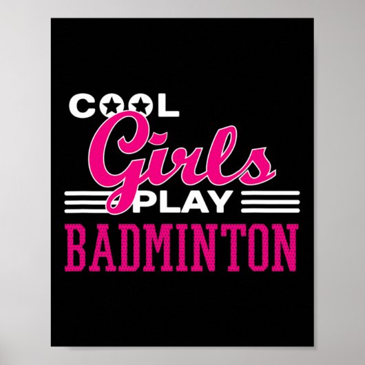 Leuke meiden spelen badminton 1 poster (Voorkant)