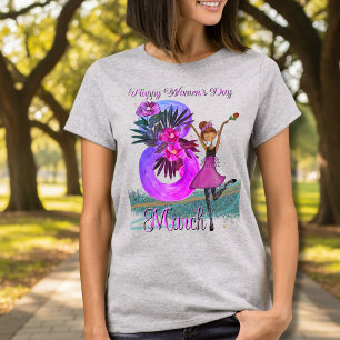 Leuke meisjes 8 maart Internationale Vrouwendag T- T-shirt