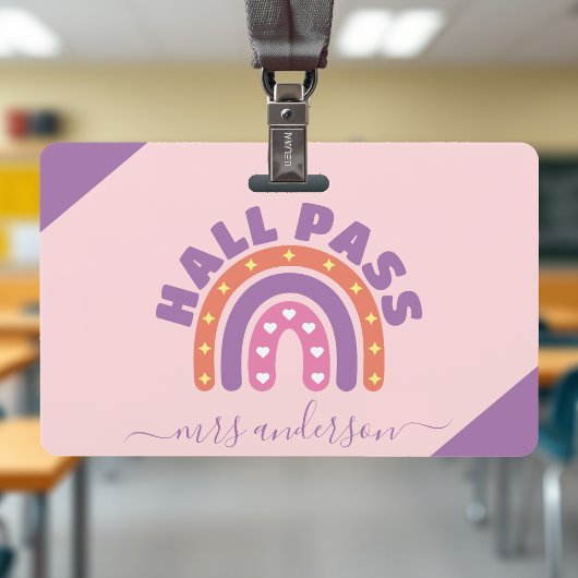 Leuke Meisjes Boho Regenboog Leraar Student Hall P Badge