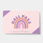 Leuke Meisjes Boho Regenboog Leraar Student Hall P Badge (Voorzijde)