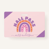 Leuke Meisjes Boho Regenboog Leraar Student Hall P Badge (Voorkant)