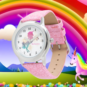 leuke meisjes fantasie unicorn toevoegen naam horloge