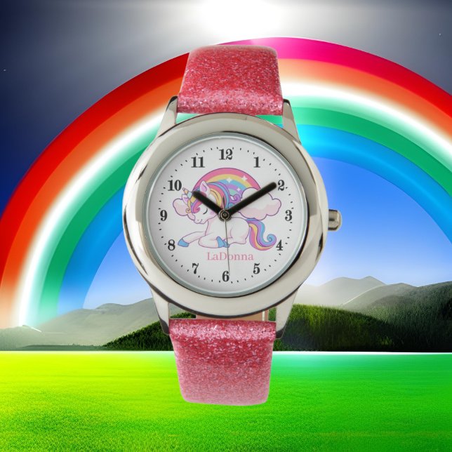 leuke meisjes fantasie unicorn toevoegen naam Kijk Horloge (Creator heeft geüpload)